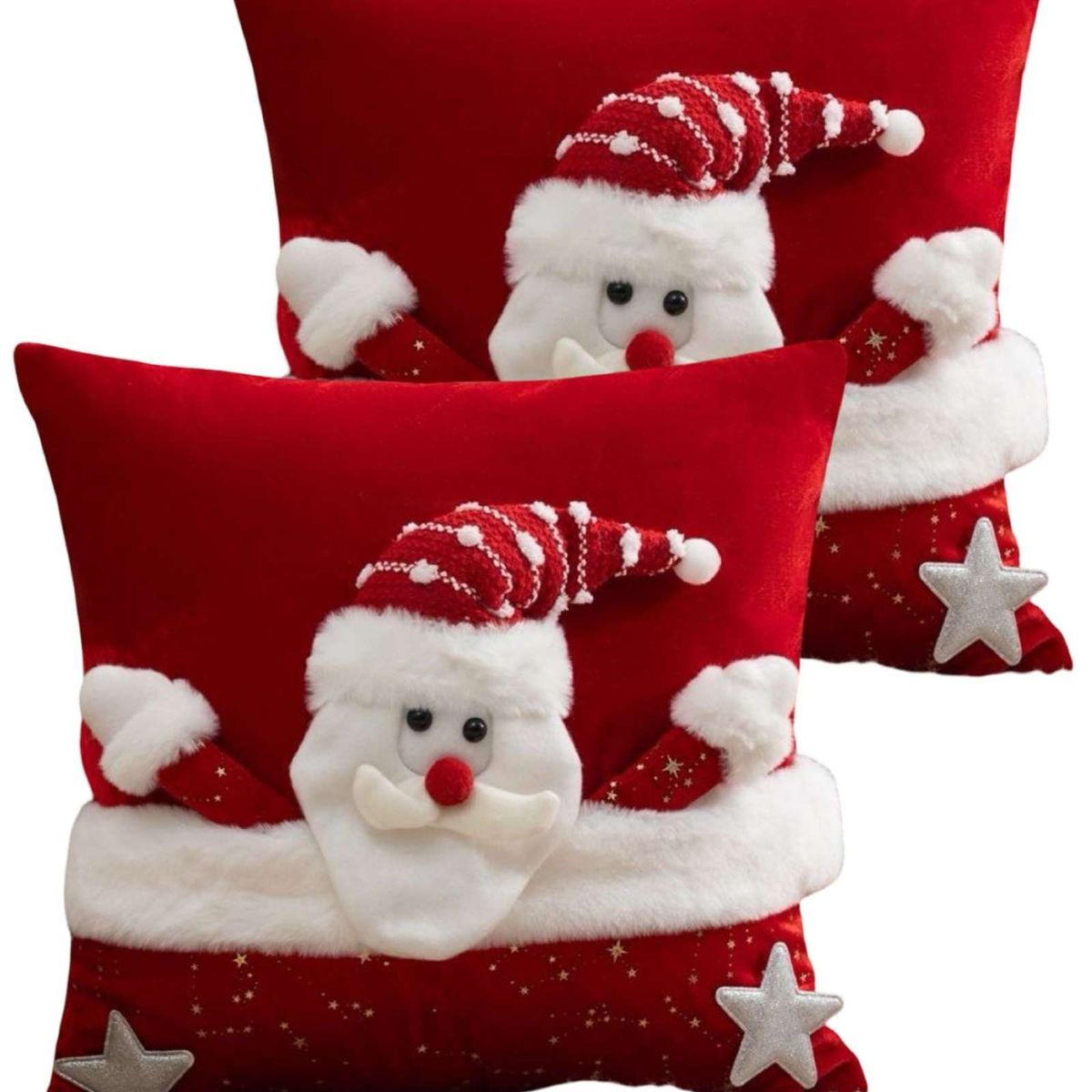 GENERICO - PACK DE 2 FUNDAS DE COJIN PARA NAVIDAD 3D   B3…