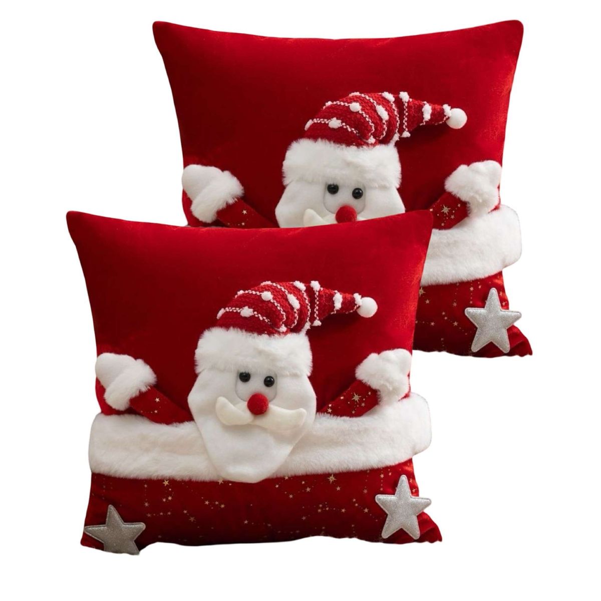 GENERICO - PACK DE 2 FUNDAS DE COJIN PARA NAVIDAD 3D   B3…