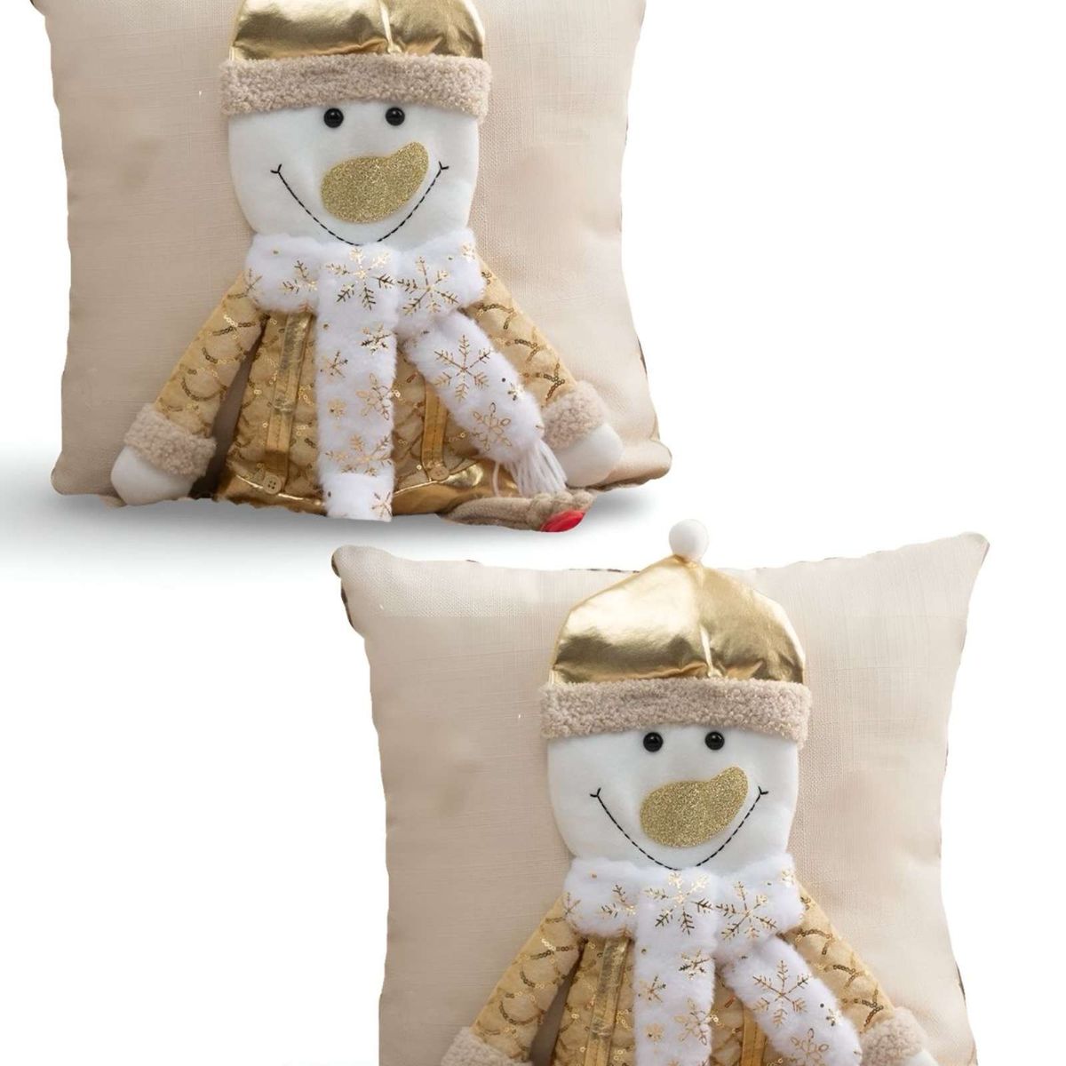 GENERICO - PACK DE 2 FUNDAS DE COJIN PARA NAVIDAD 3D   B4…