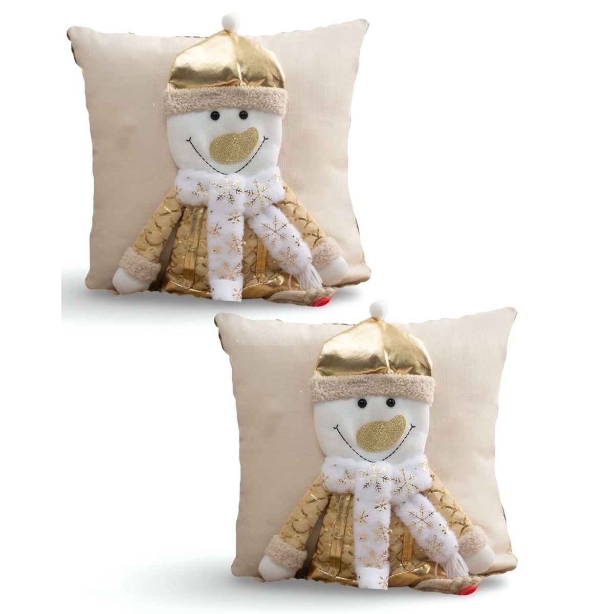 GENERICO - PACK DE 2 FUNDAS DE COJIN PARA NAVIDAD 3D   B4…