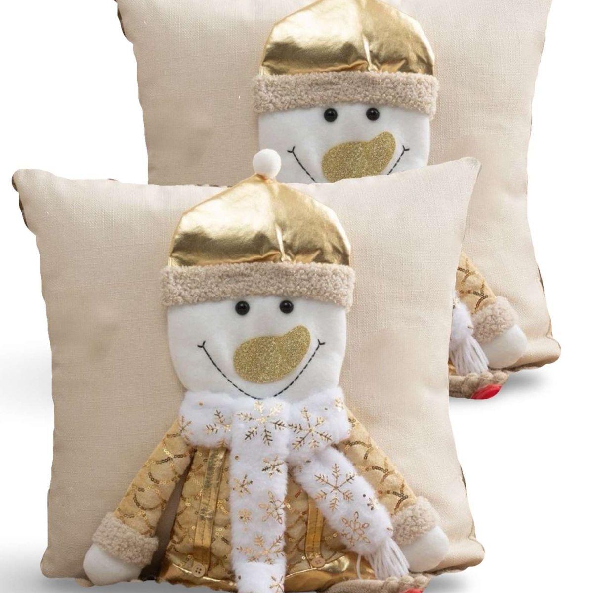 GENERICO - PACK DE 2 FUNDAS DE COJIN PARA NAVIDAD 3D   B4…