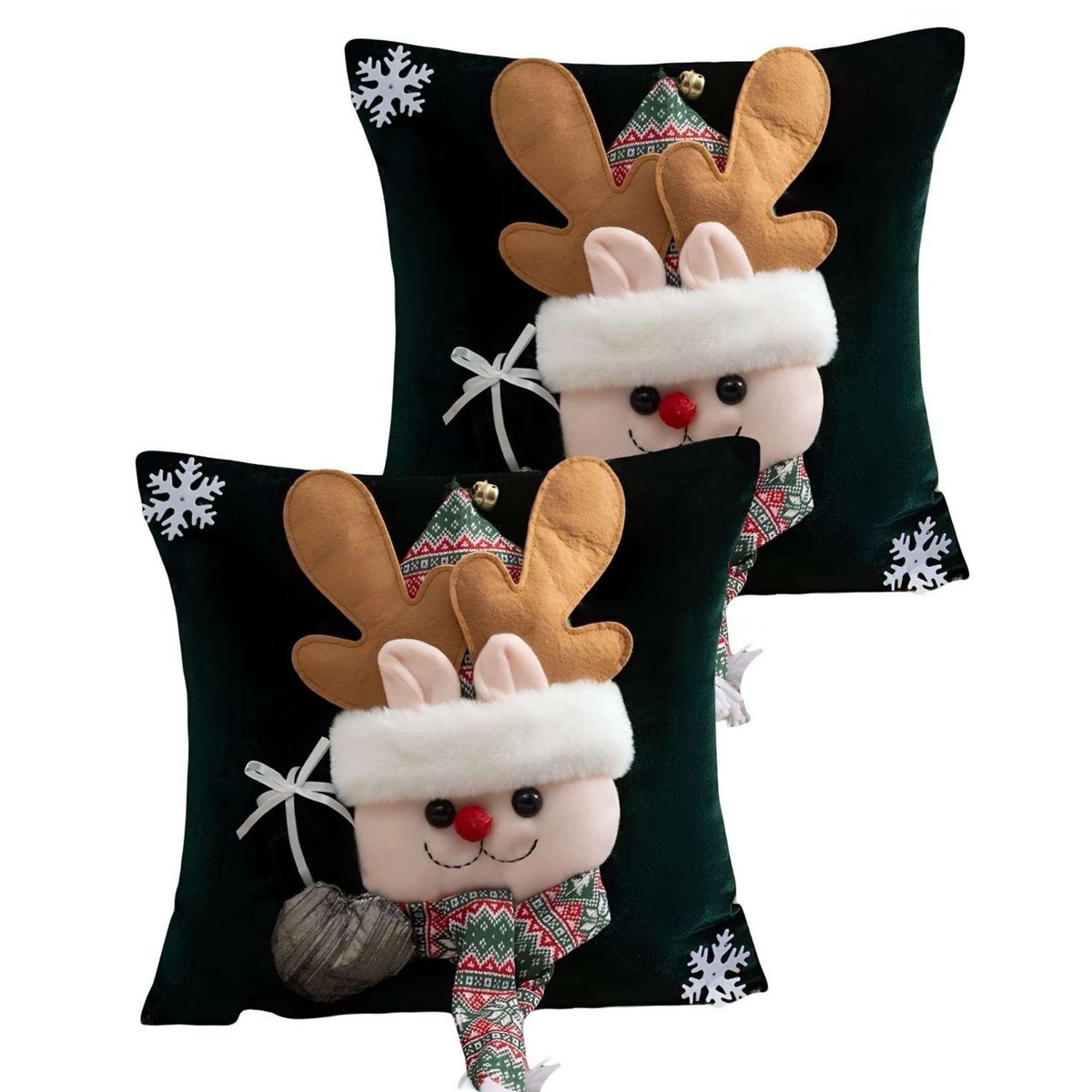 GENERICO - PACK DE 2 FUNDAS DE COJIN PARA NAVIDAD 3D   B21…