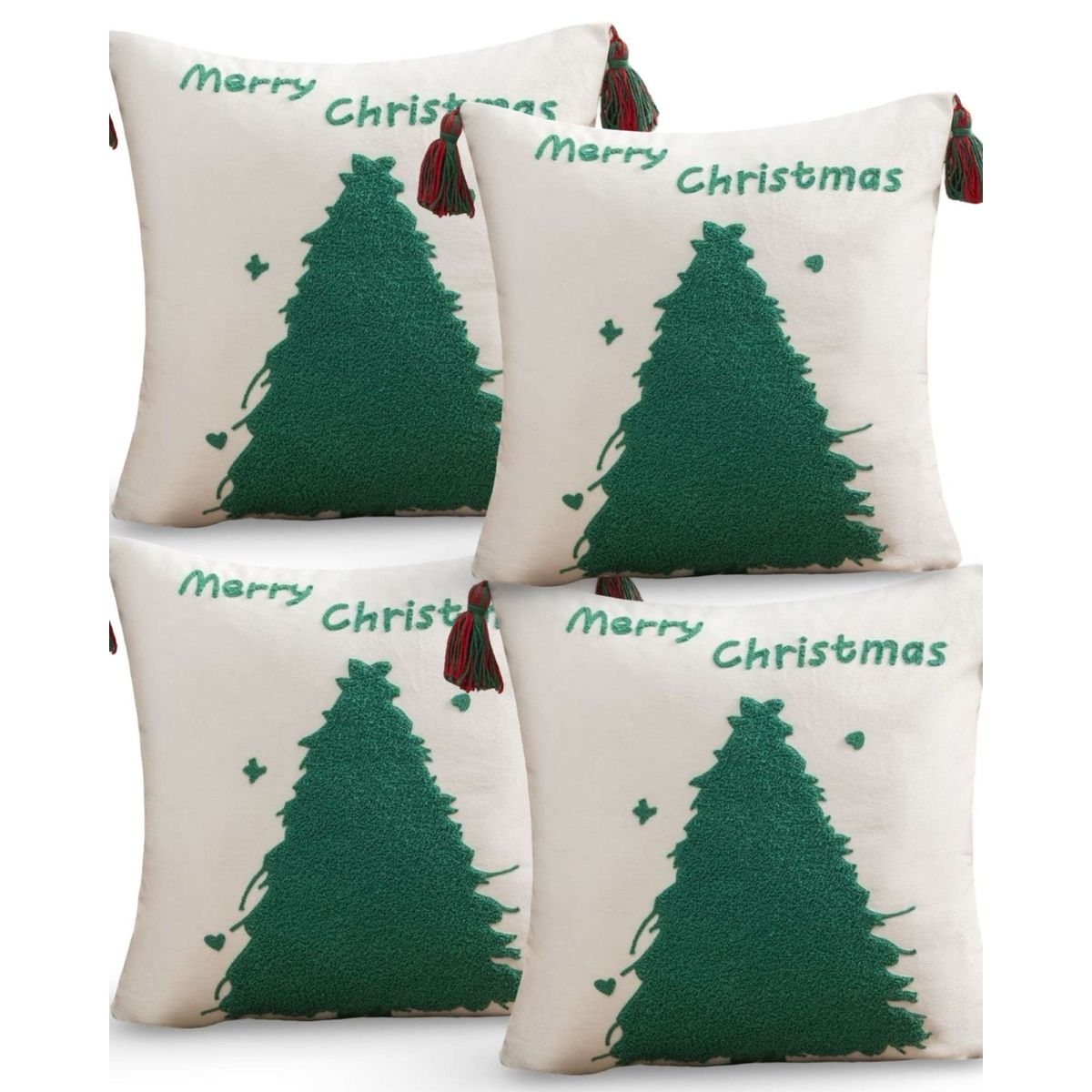 GENERICO - PACK DE 4 FUNDAS DE COJIN PARA NAVIDAD A1…