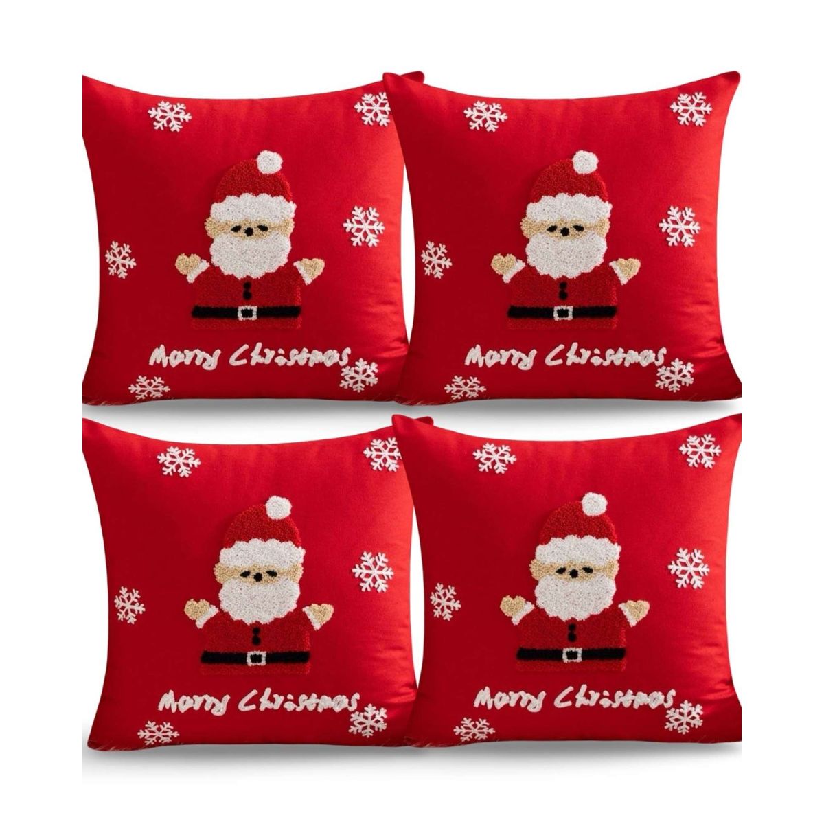 GENERICO - PACK DE 4 FUNDAS DE COJIN PARA NAVIDAD K10…