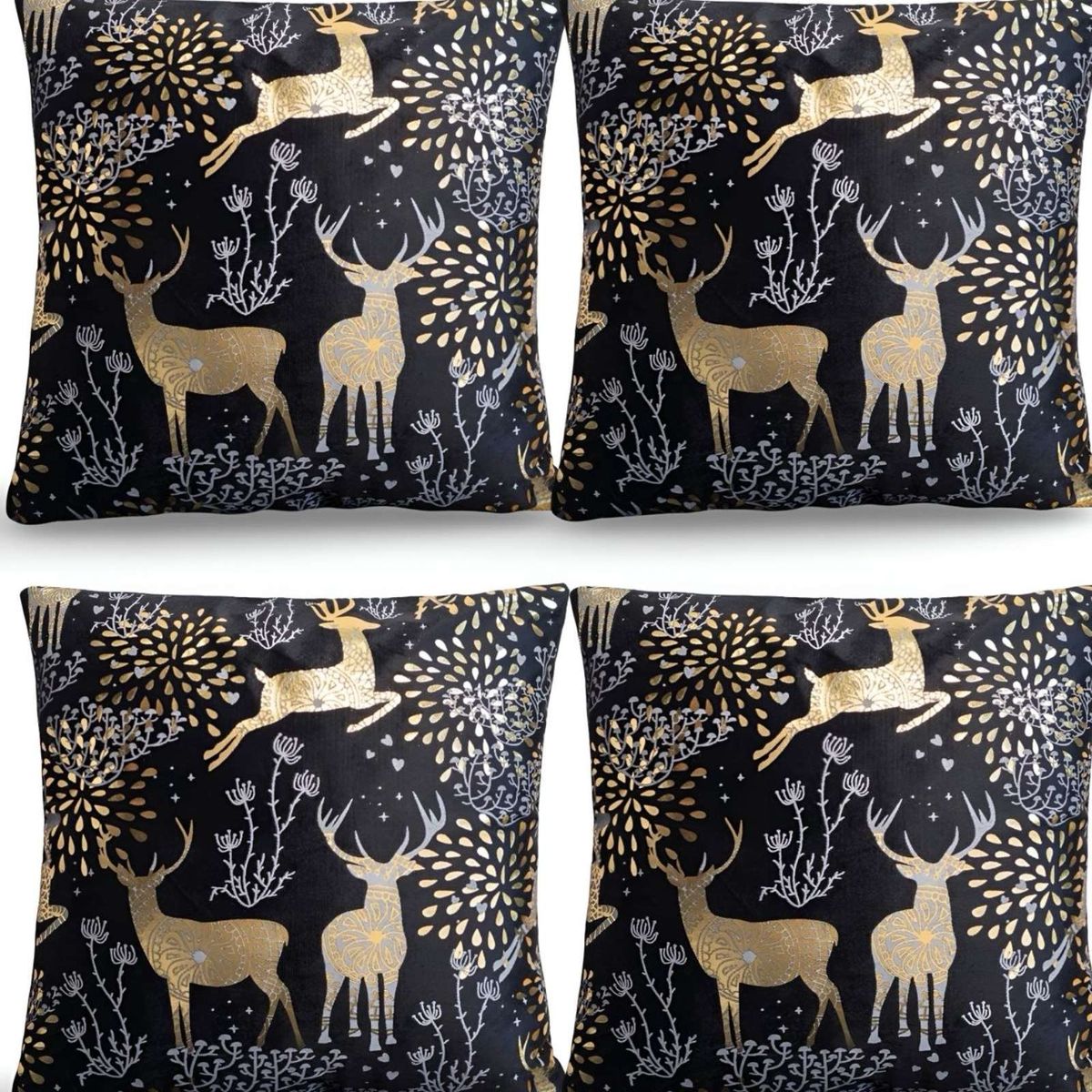 GENERICO - PACK DE 4 FUNDAS DE COJIN PARA NAVIDAD M6…