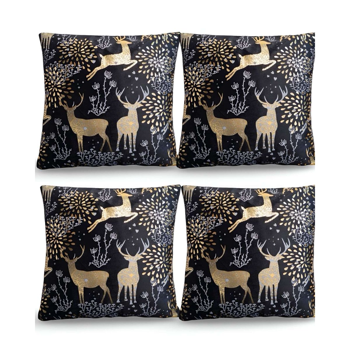 GENERICO - PACK DE 4 FUNDAS DE COJIN PARA NAVIDAD M6…