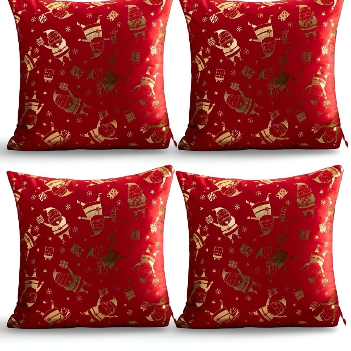 GENERICO - PACK DE 4 FUNDAS DE COJIN PARA NAVIDAD M1…