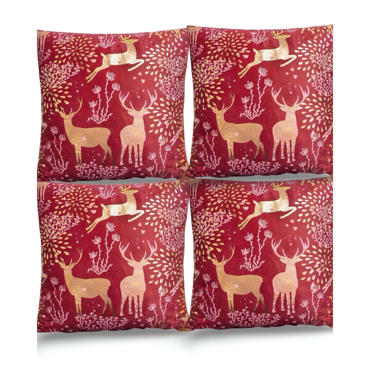 GENERICO - PACK DE 4 FUNDAS DE COJIN PARA NAVIDAD M15…