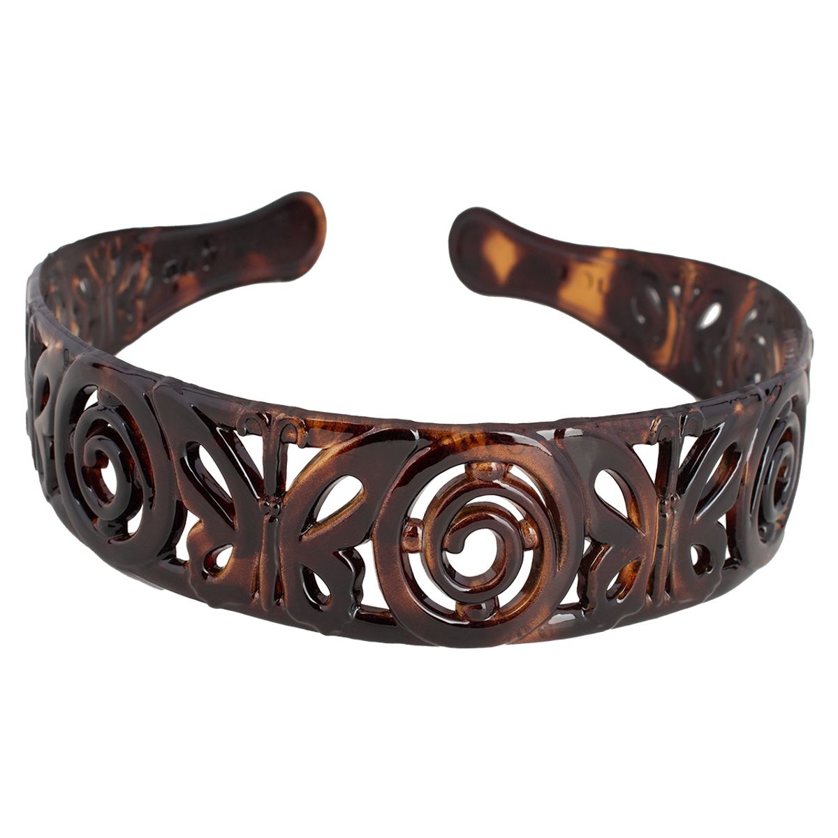 BIJOUTERIA LB20 SPA - Cintillo Diadema Mediano Rígido Cabello Diseño 17 - Marrón