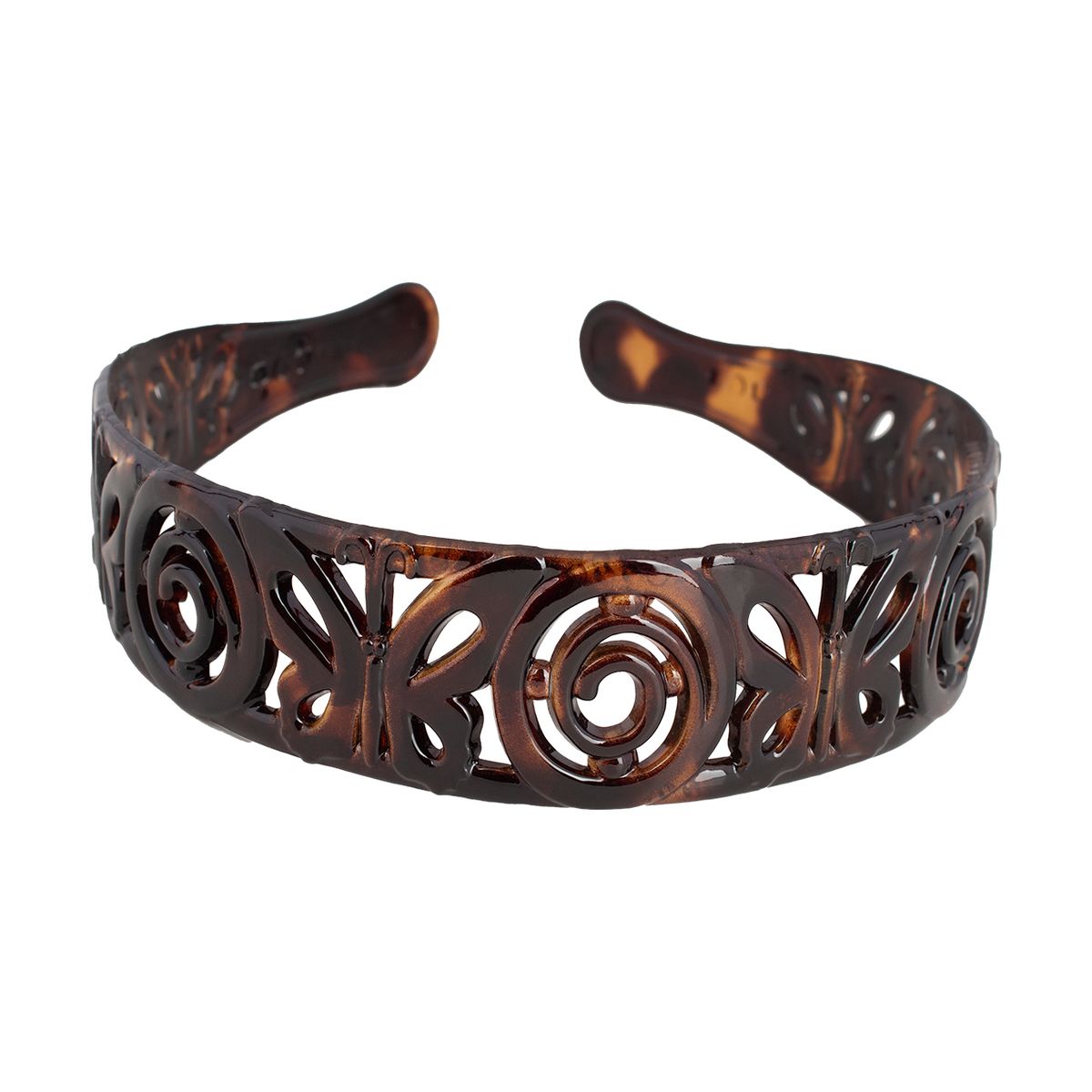 BIJOUTERIA LB20 SPA - Cintillo Diadema Mediano Rígido Cabello Diseño 17 - Marrón