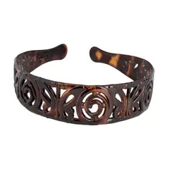 BIJOUTERIA LB20 SPA - Cintillo Diadema Mediano Rígido Cabello Diseño 17 - Marrón