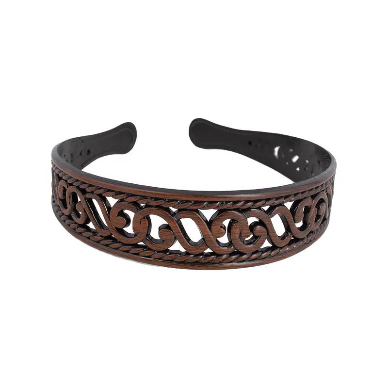 BIJOUTERIA LB20 SPA - Cintillo Diadema Mediano Rígido Cabello Diseño 1 - Marrón