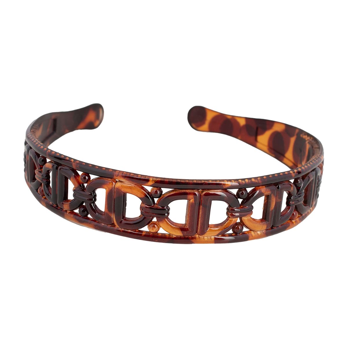 BIJOUTERIA LB20 SPA - Cintillo Diadema Mediano Rígido Cabello Diseño 11 - Marrón