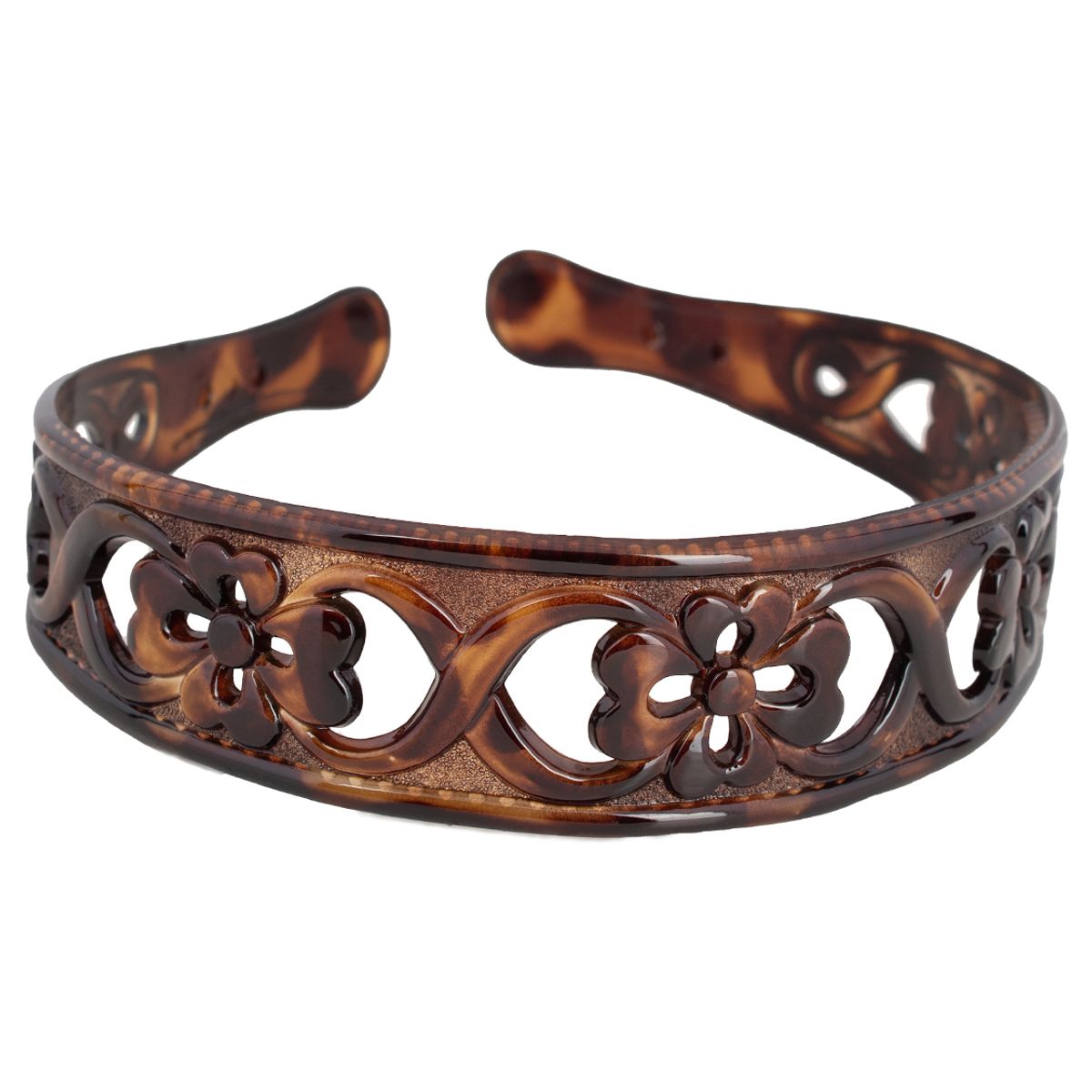 BIJOUTERIA LB20 SPA - Cintillo Diadema Mediano Rígido Cabello Diseño 8 - Marrón