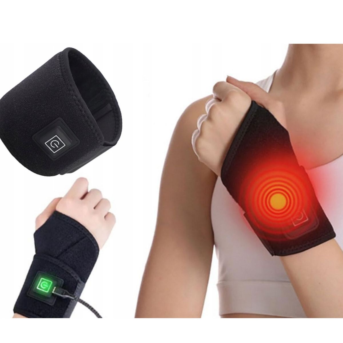 GENERICO - Muñequera Inteligente 3 Niveles de Calor: Soporte + Calor + Alivio
