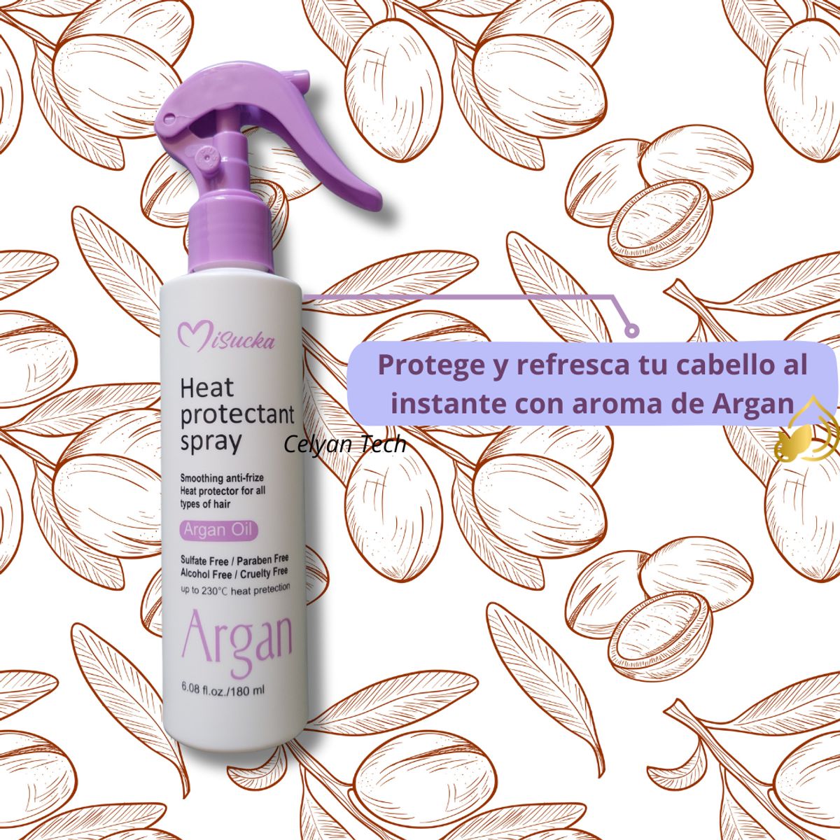 GENERICO - Spray Protector Térmico Cabello con Aceite de Argán