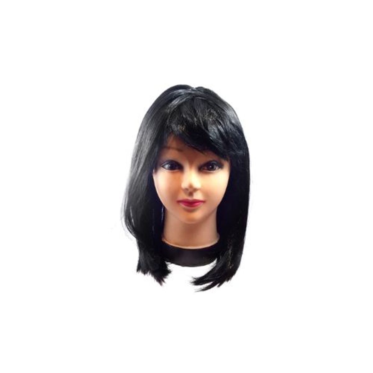 GENERICO - Peluca Mediana Negro 43Cm 160Gr X 1 Unidad