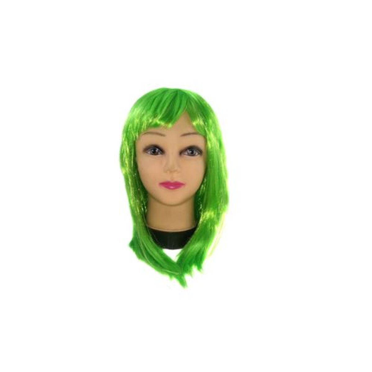 GENERICO - Peluca Mediana Verde Lima 43Cm 160Gr X 1 Unidad
