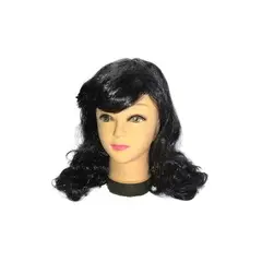 GENERICO - Peluca Crespa Negro 60Cm 160Gr X 1 Unidad