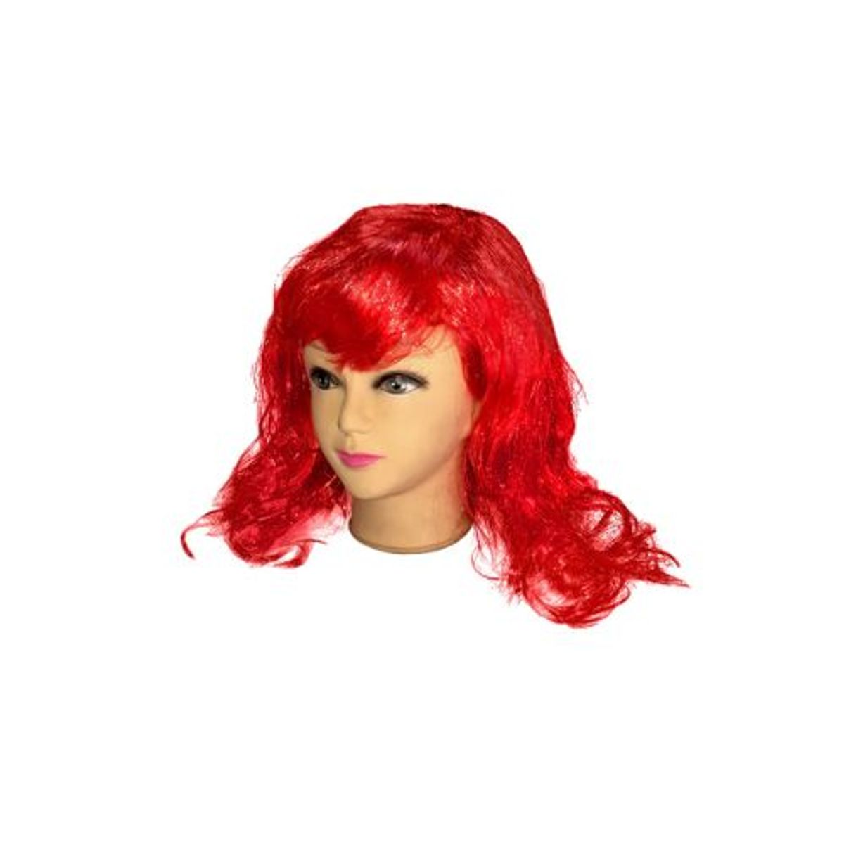 GENERICO - Peluca Crespa Rojo 60Cm 160Gr X 1 Unidad