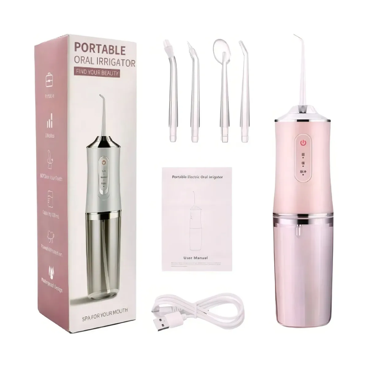 GENERICO - Limpiador de Dientes Irrigador Dental Rosa