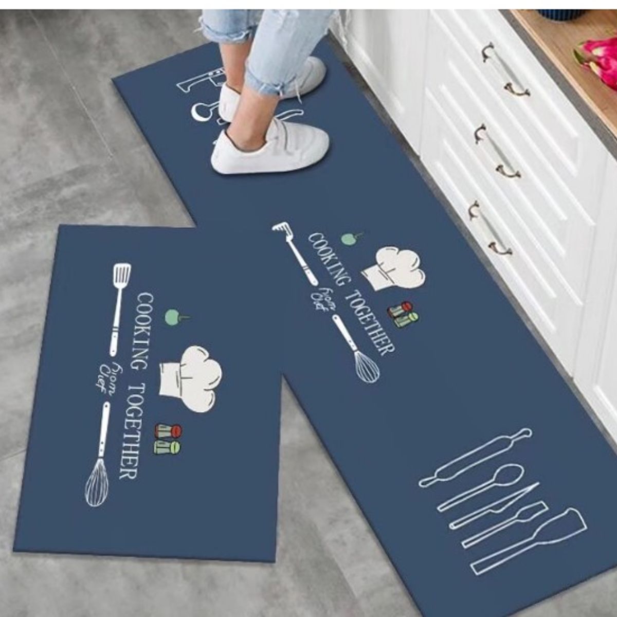 GENERICO - Pack 2 Alfombra De Cocina Antideslizante Piso Entrada De Baño