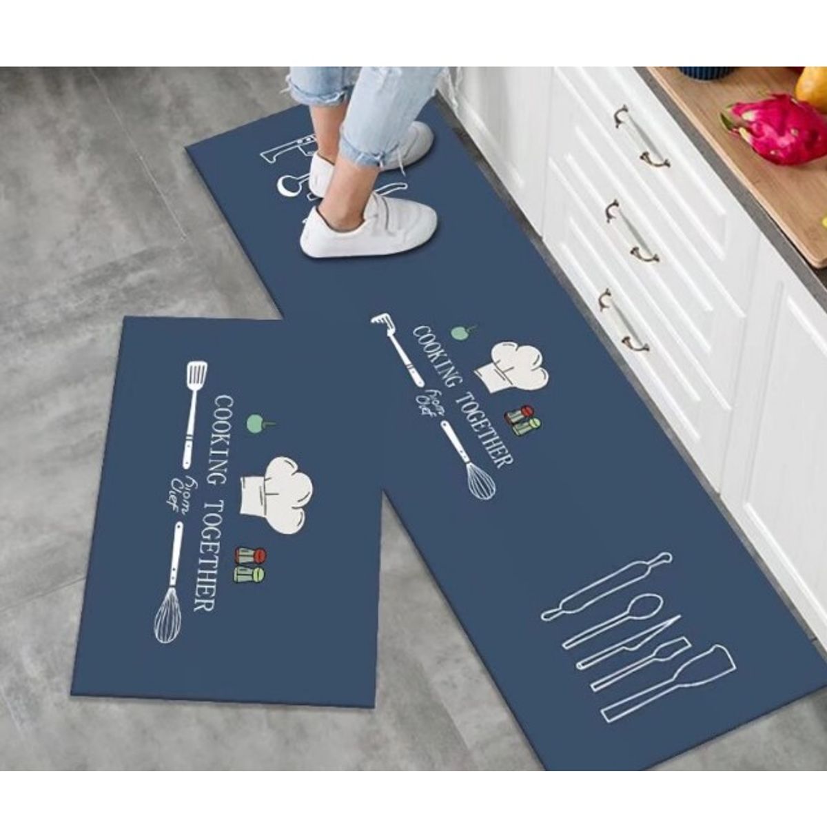 GENERICO - Pack 2 Alfombra De Cocina Antideslizante Piso Entrada De Baño