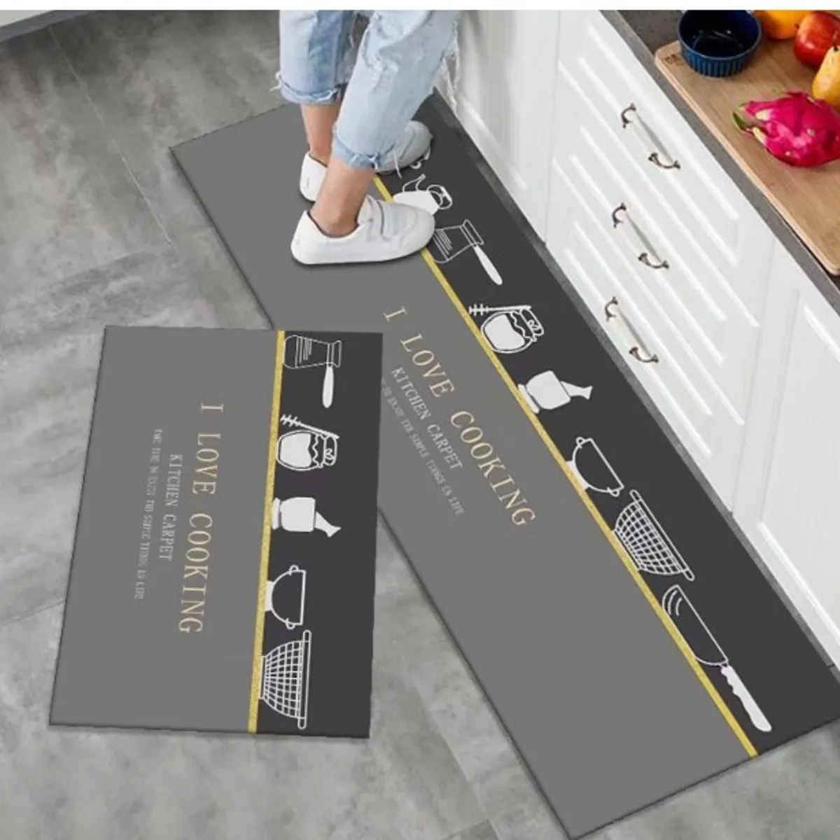 GENERICO - Pack 2 Alfombra De Cocina Antideslizante Piso Entrada De Baño
