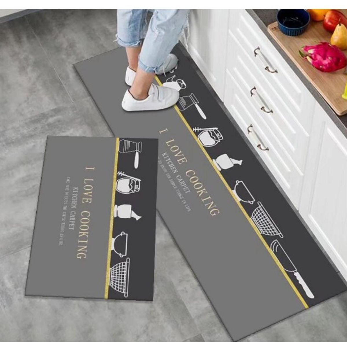 GENERICO - Pack 2 Alfombra De Cocina Antideslizante Piso Entrada De Baño
