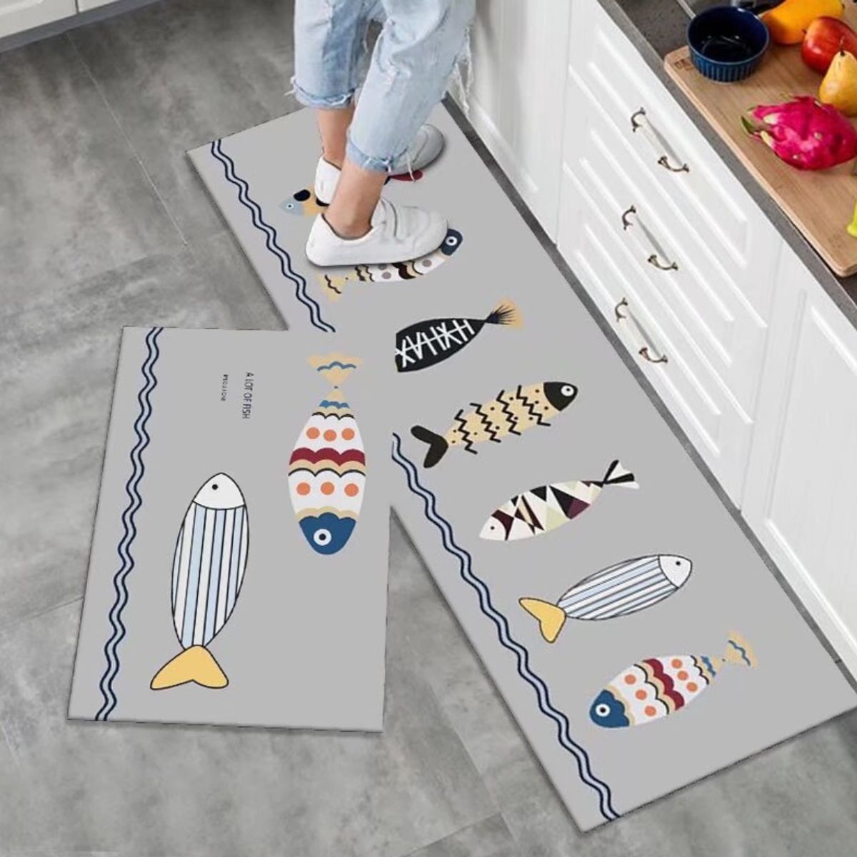 GENERICO - Pack 2 Alfombra De Cocina Antideslizante Piso Entrada De Baño