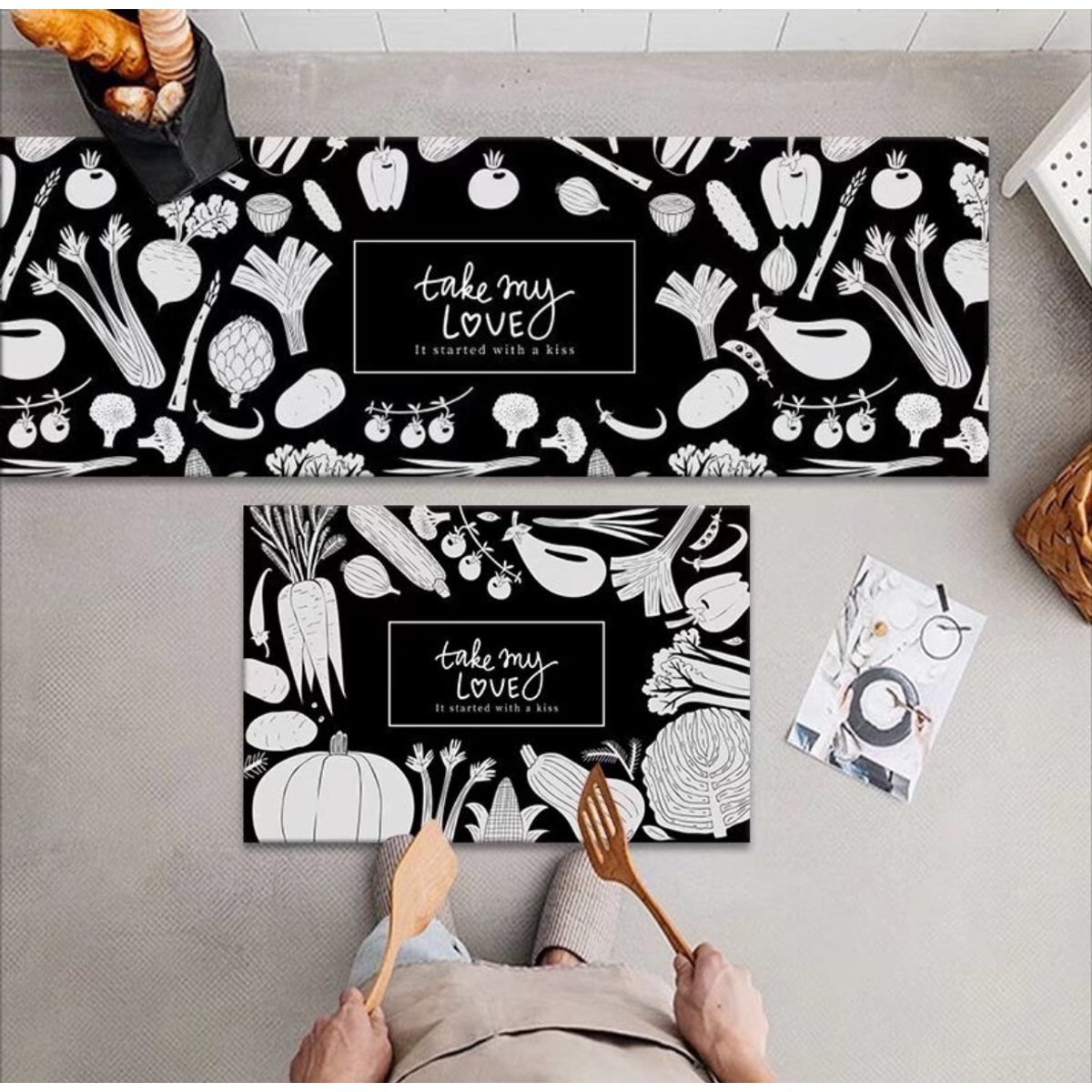 GENERICO - Pack 2 Alfombra De Cocina Antideslizante Piso Entrada De Baño