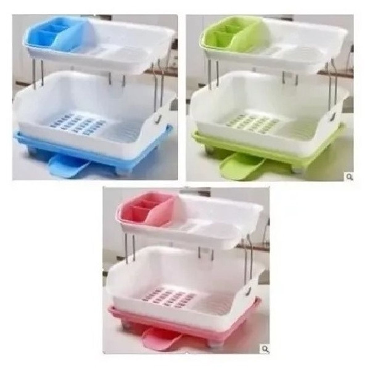 GENERICO - Secador Escurridor Platos 2 Niveles Plastico