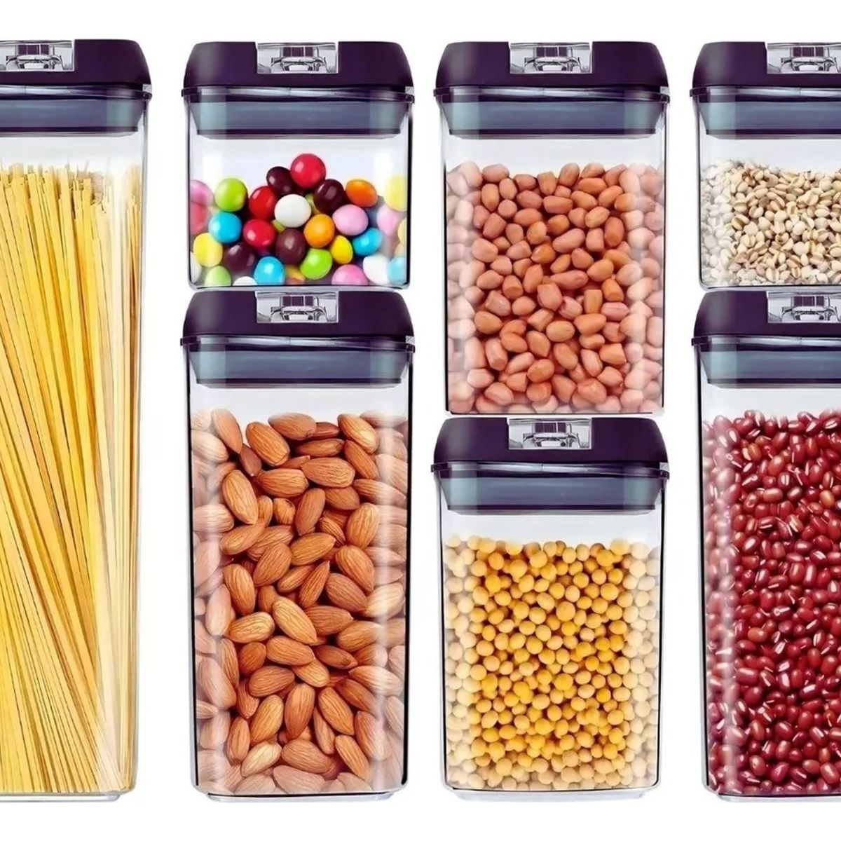 GENERICO - Set 7 Contenedores De Alimento Tapa Hermética Almacenamiento