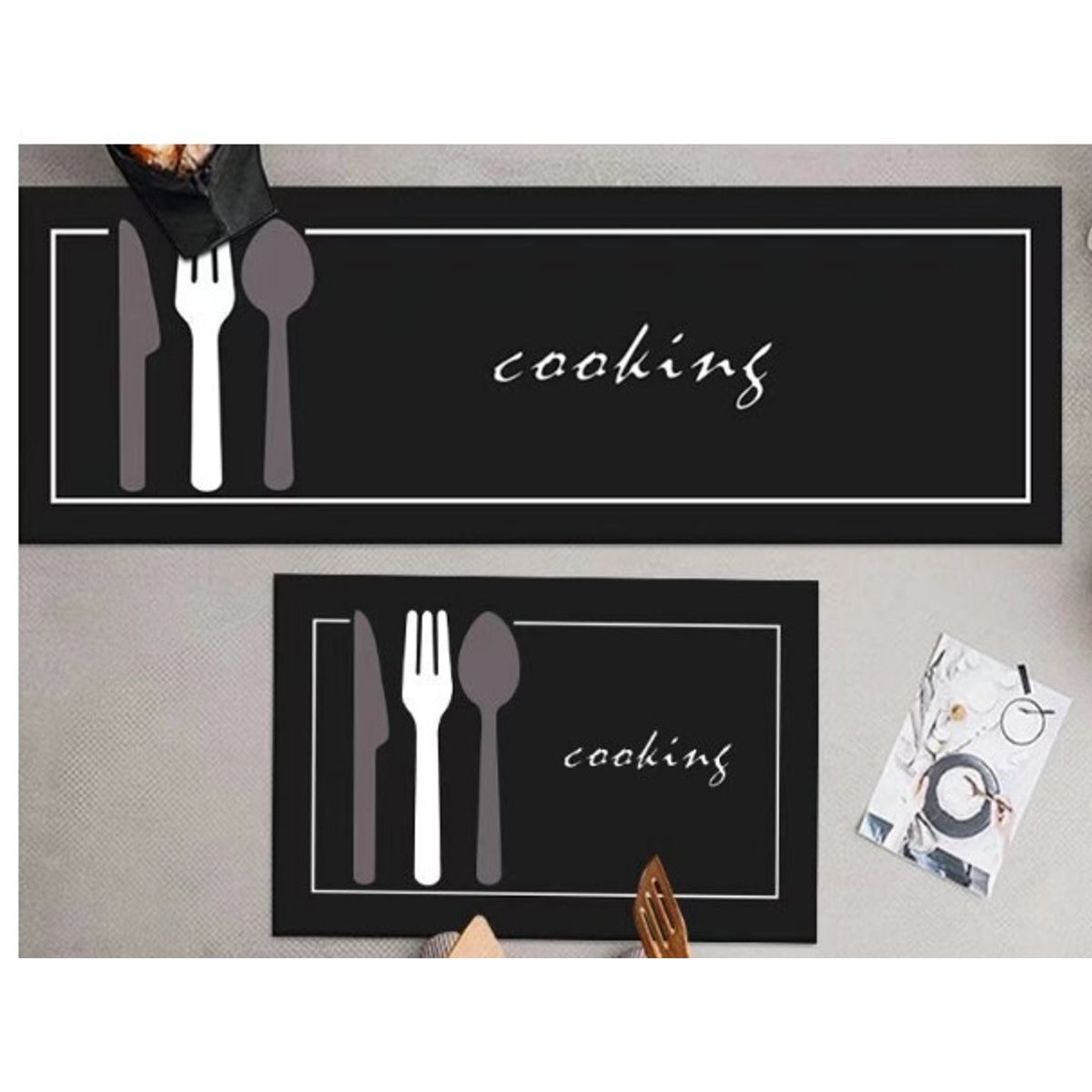 GENERICO - Pack 2 Alfombra De Cocina Antideslizante Piso Entrada De Baño