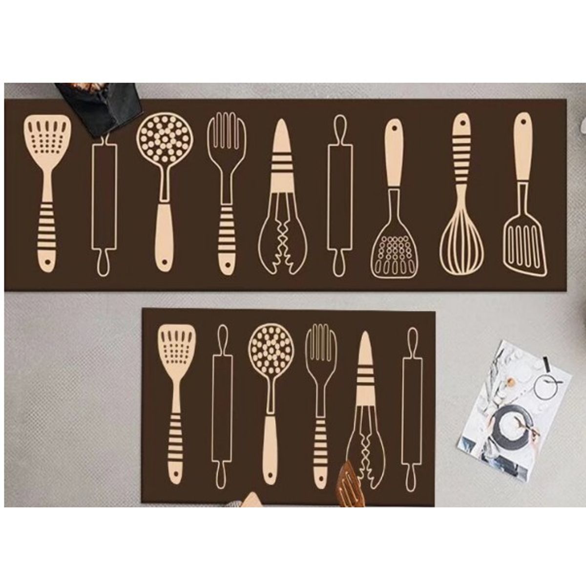 GENERICO - Pack 2 Alfombra De Cocina Antideslizante Piso Entrada De Baño