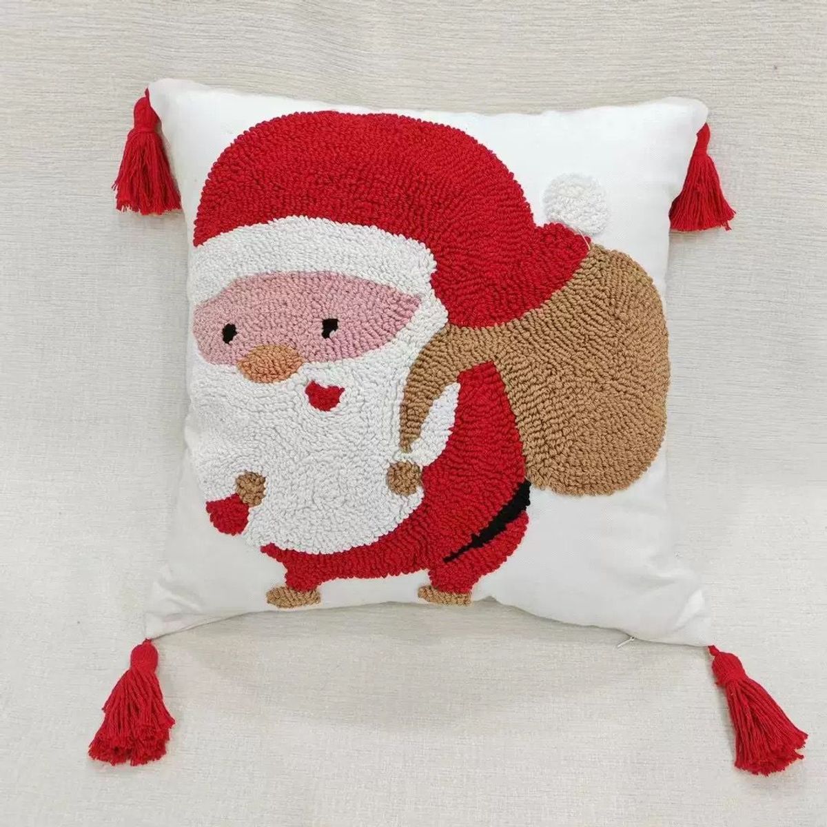 GENERICO - Funda de Cojin Navideña Con Relleno 3D Bordados