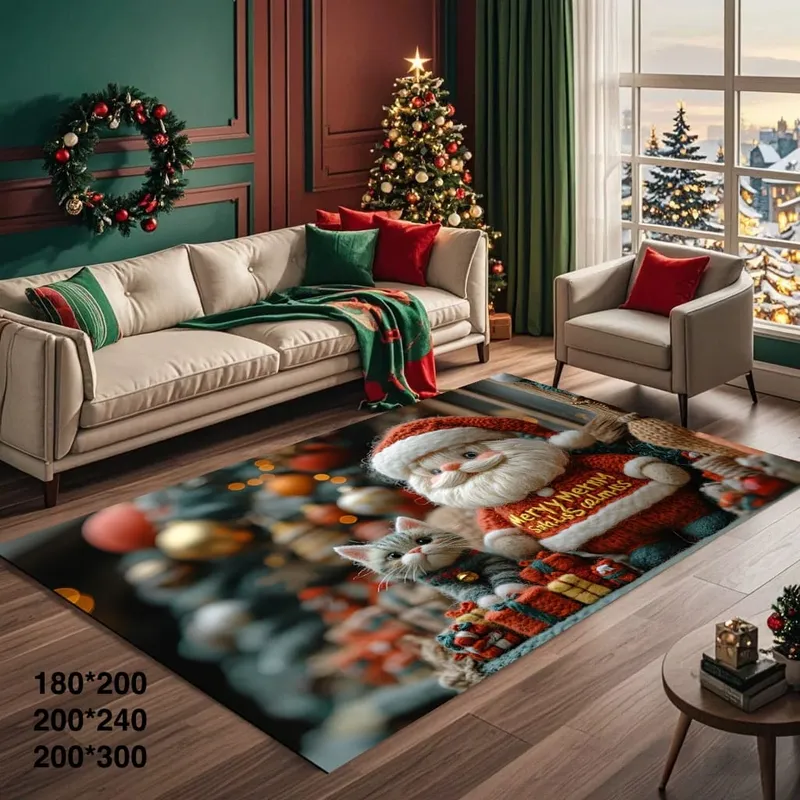 GENERICO - Alfombras de Navidad Para Living 180x200cm Viejito Pascuero