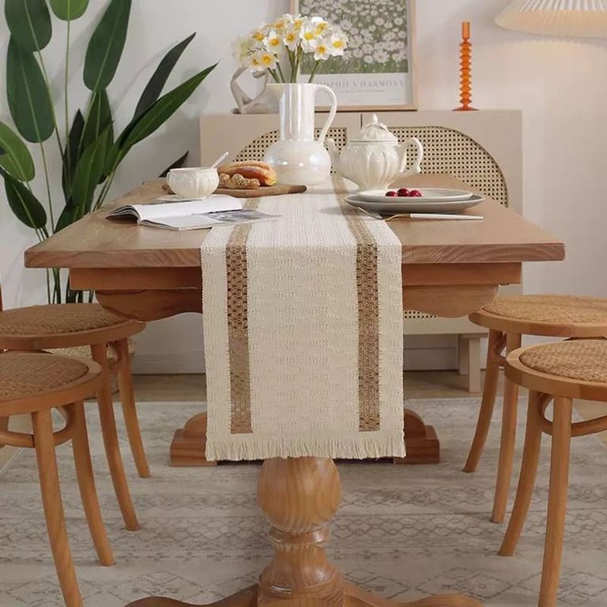 GENERICO - Mantel Camino De Mesa Rectangular Yute Linea 180x30cm