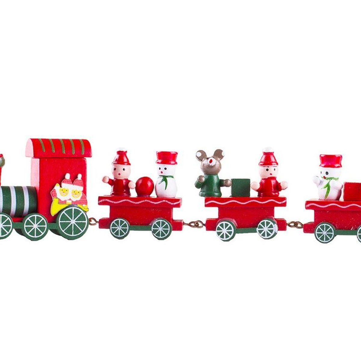 GENERICO - Tren de madera navideño diseño navidad Roja
