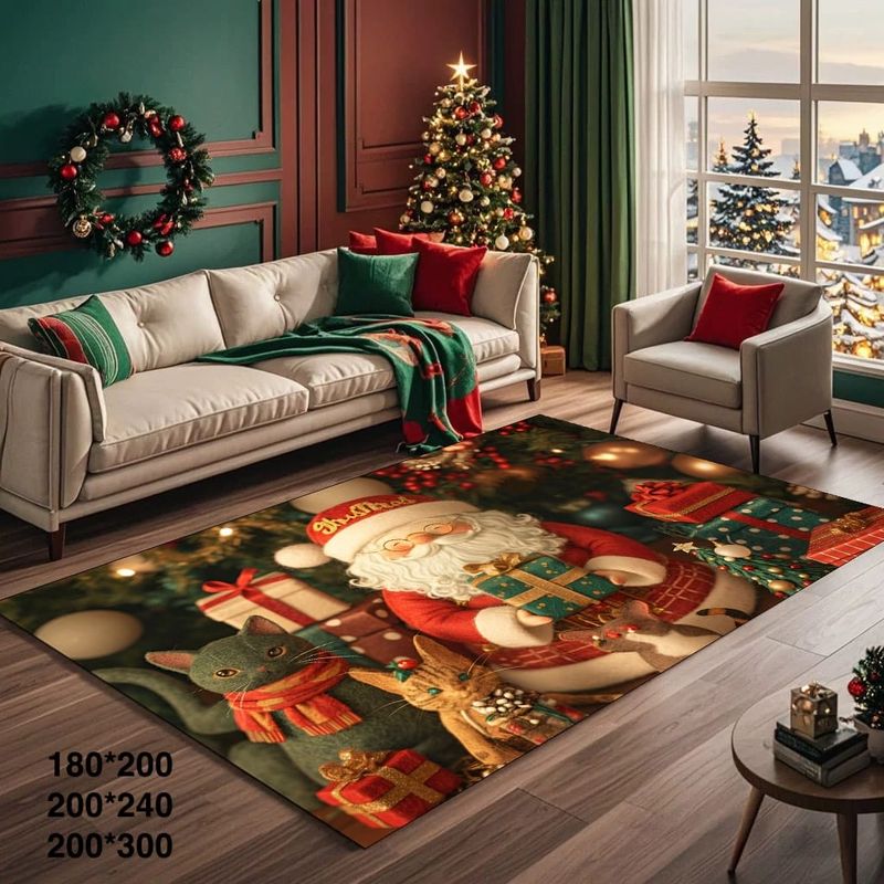 GENERICO - Alfombras de Navidad Para Living 240x200cm Santa Claus