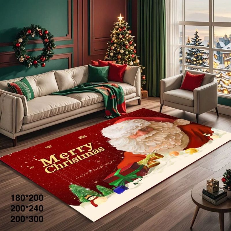 GENERICO - Alfombras de Navidad Para Living 240x200cm Merry Christmas