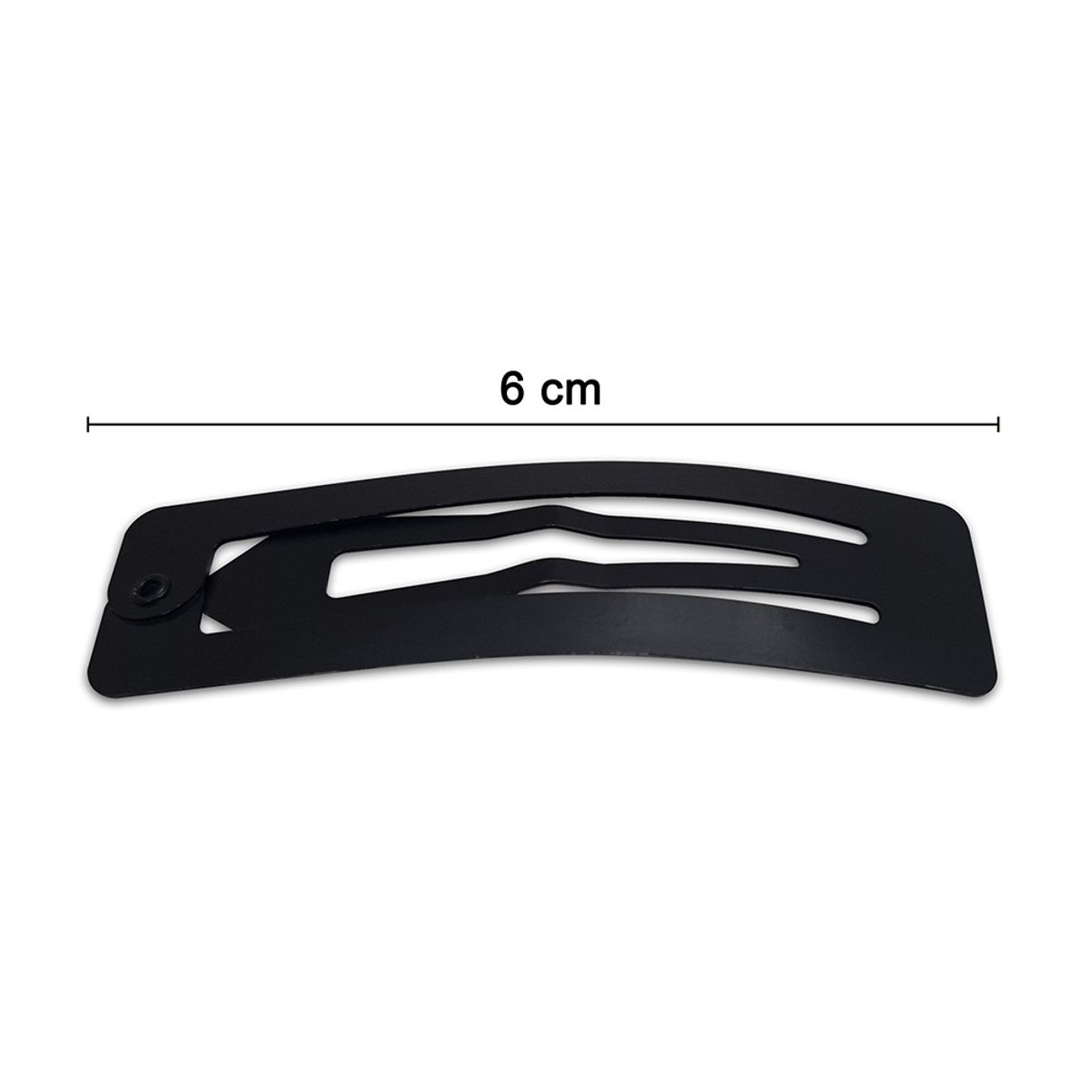 GENERICO - Set 3 Clip Metálico Para Cabello Rectangular Negro