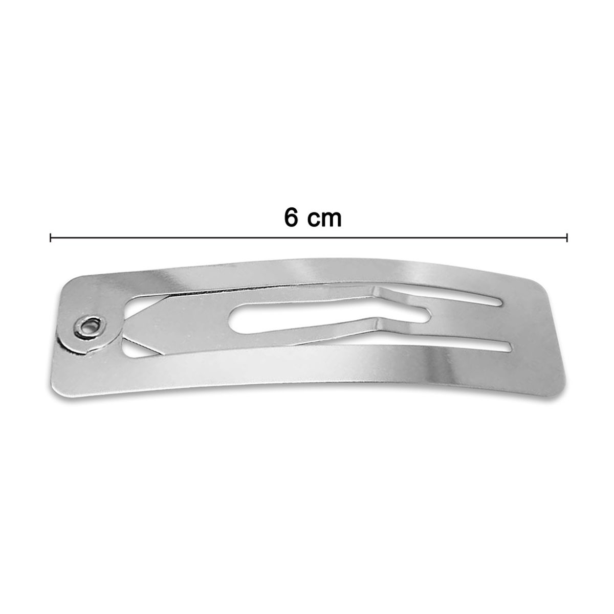GENERICO - Set 3 Clip Metálico Para Cabello Rectangular Plateado