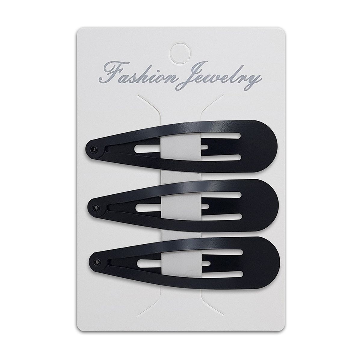 GENERICO - Set 3 Clip Metálico Para Cabello Ovalada Negro