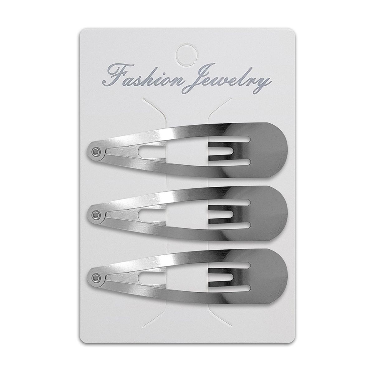 GENERICO - Set 3 Clip Metálico Para Cabello Ovalada Plateado