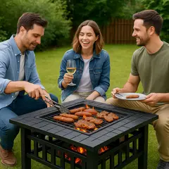 SPACE HOME - Parrilla Fogón 3 en 1 con Brasero Metálico o Hielera