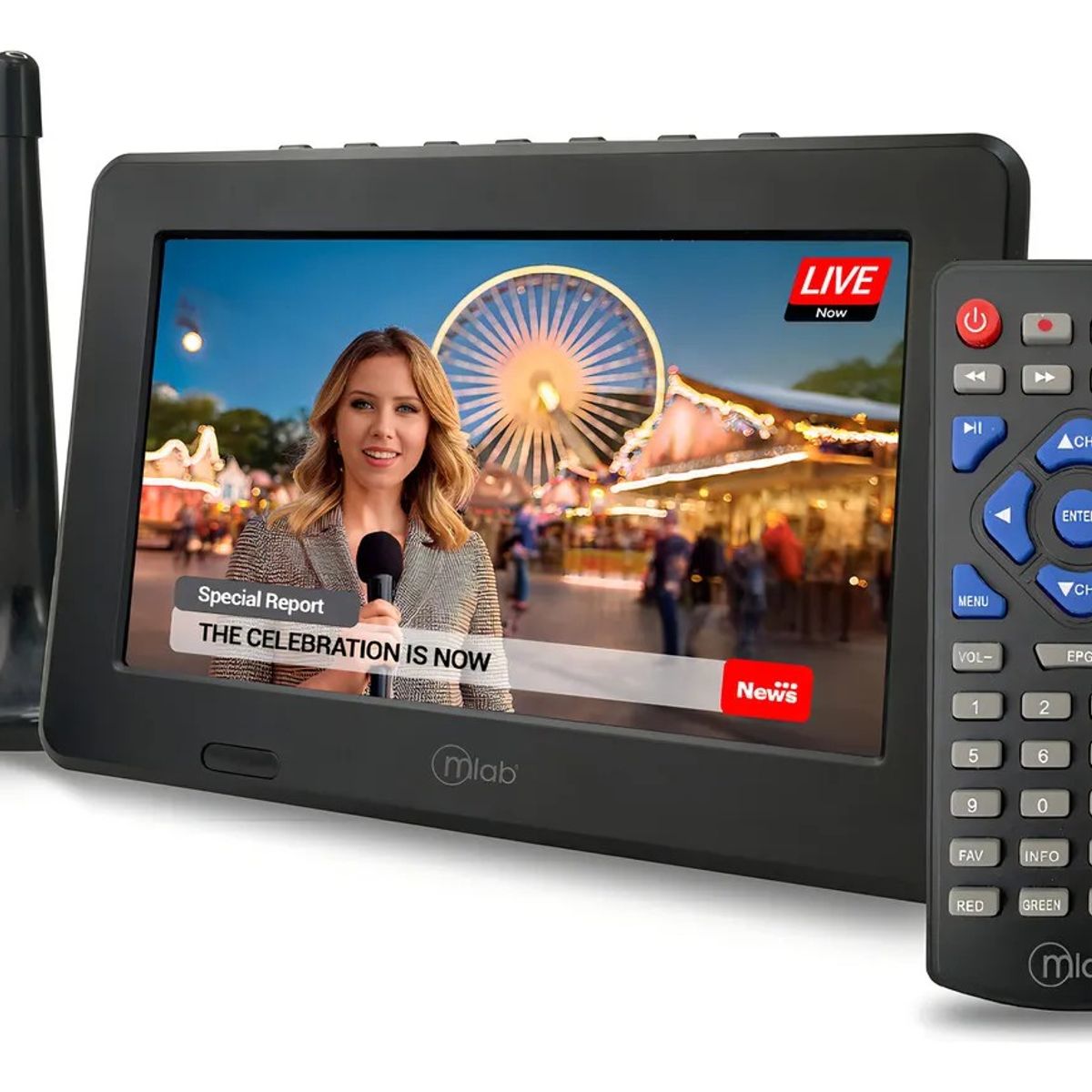 MLAB - Televisor Color Digital Portatil 7 Pulgadas Mlab Recargable
