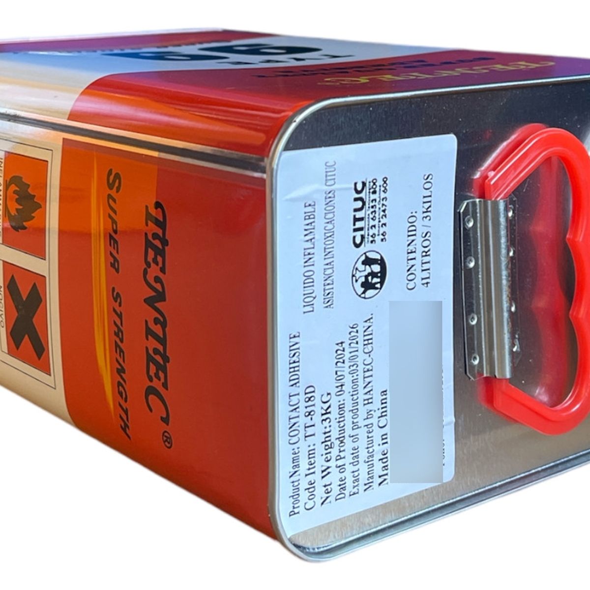 GENERICO - Pegamento Adhesivo De Contacto Tentec 99 - 3kg Neto