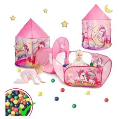 GENERICO - Carpa Castillo Unicornio 3 En 1 Rosada Niña