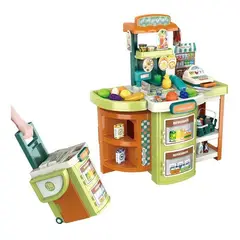 GENERICO - Supermercado Maleta 2 En 1 Con Alimentos De Juguete Vanyeh